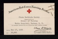American Red Cross Nursing Service card